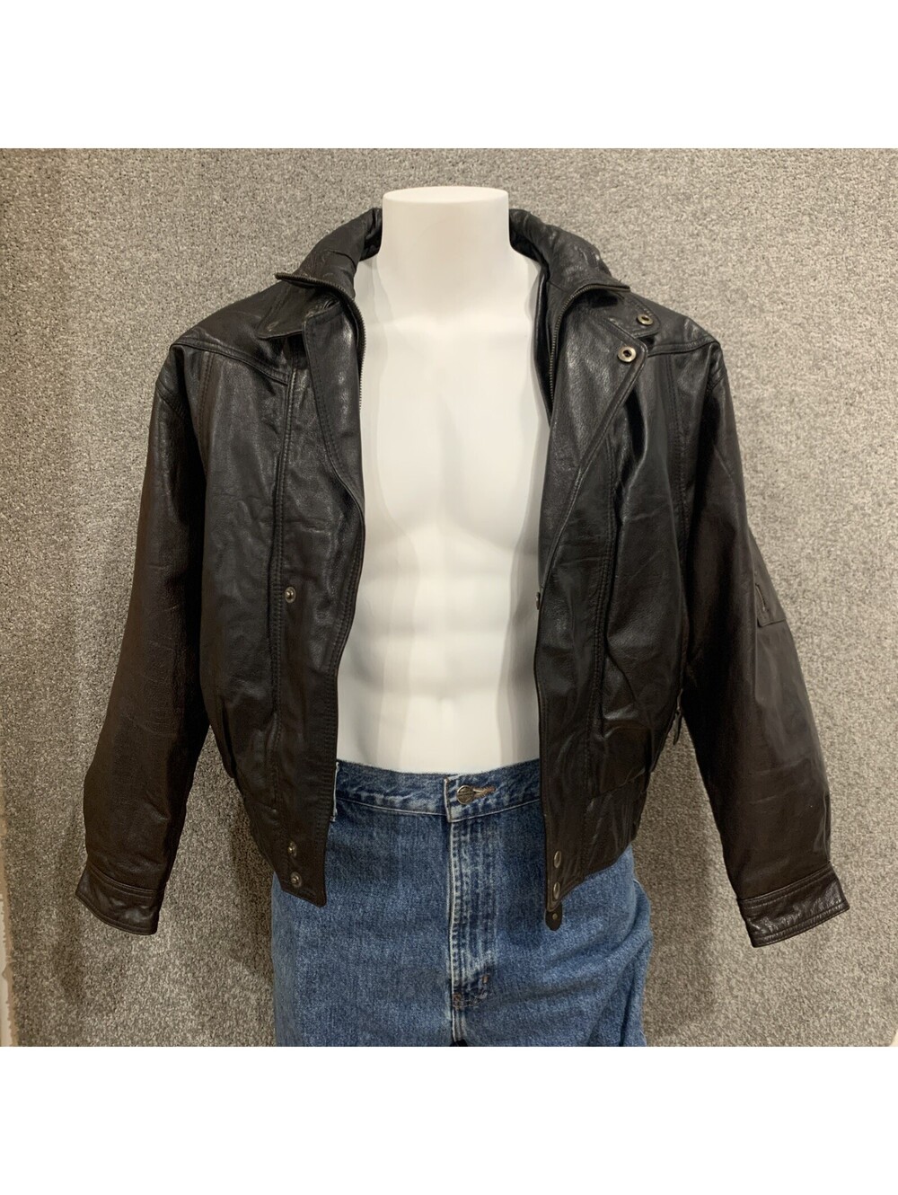 Boutique of Leathers Leather Bomber Jacket Golf Lining Colorblock Canada Men’s S